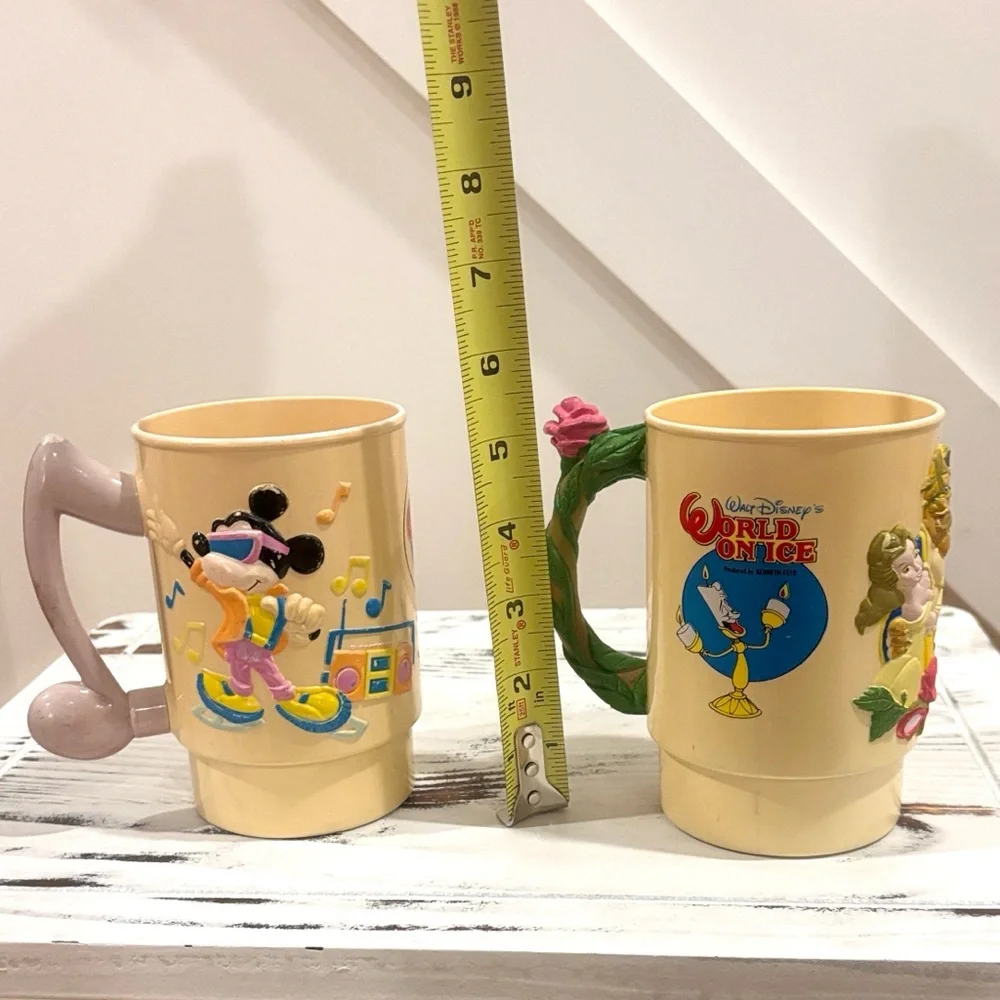 Vintage Disney On Ice Ringling Bros Barnum Bailey Collectible Cups Beauty Beast